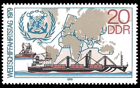 20 Pf Briefmarke: Weltschiffahrtstag 1979