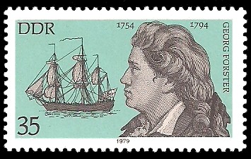 35 Pf Briefmarke: Bedeutende Persönlichkeiten, Georg Forster