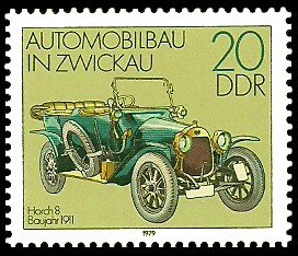 20 Pf Briefmarke: Automobilbau in Zwickau, Horch 8