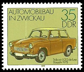 35 Pf Briefmarke: Automobilbau in Zwickau, Trabant 601 S