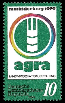 10 Pf Briefmarke: agra Landwirtschaftsausstellung, Markkleeberg 1979