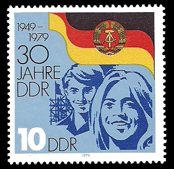 10 Pf Briefmarke: 30 Jahre DDR, Jugendliche