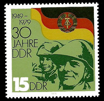 15 Pf Briefmarke: 30 Jahre DDR, Soldaten 15 Pf Briefmarke: 30 Jahre DDR, Soldaten