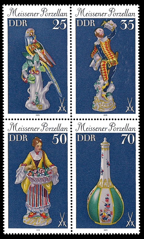  Briefmarke: Viererblock B - Meissener Porzellan