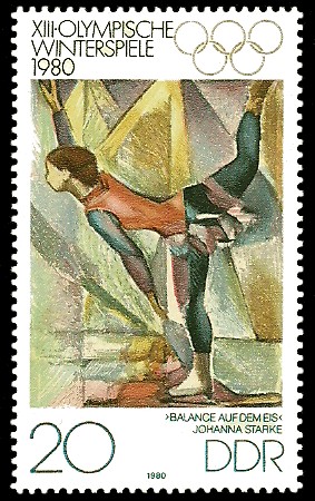 20 Pf Briefmarke: XIII. Olympische Winterspiele 1980, Eiskunstlauf