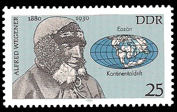 25 Pf Briefmarke: Bedeutende Persönlichkeiten, Alfred Wegener