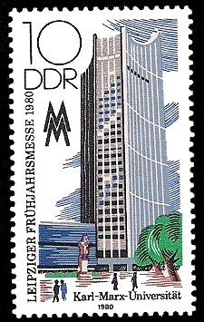 10 Pf Briefmarke: Leipziger Frühjahrsmesse 1980, Karl-Marx-Universität