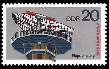 20 Pf Briefmarke: Interflug, Flugsicherung 20 Pf Briefmarke: Interflug, Flugsicherung
