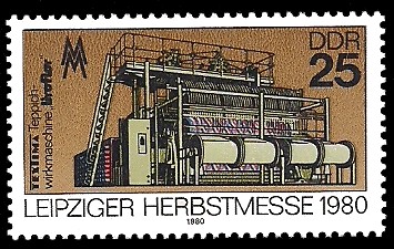 25 Pf Briefmarke: Leipziger Herbstmesse 1980, Teppichwirkmaschine