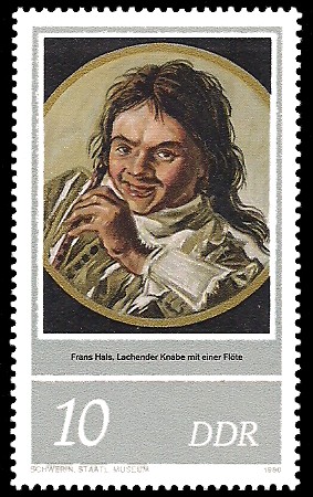 10 Pf Briefmarke: 400. Geburtstag Frans Hals, lachender Knabe 10 Pf Briefmarke: 400. Geburtstag Frans Hals, lachender Knabe