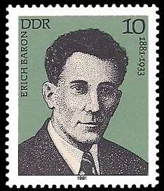10 Pf Briefmarke: Verdienstvolle Persönlichkeiten der Arbeiterbewegung, Erich Baron
