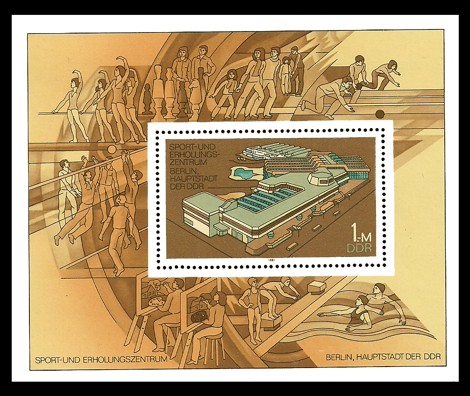 Briefmarke: Block - Sport- und Erholungszentrum Berlin Briefmarke: Block - Sport- und Erholungszentrum Berlin