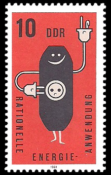 10 Pf Briefmarke: Rationelle Energieanwendung 10 Pf Briefmarke: Rationelle Energieanwendung