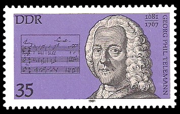 35 Pf Briefmarke: Bedeutende Persönlichkeiten, Georg Phil. Telemann