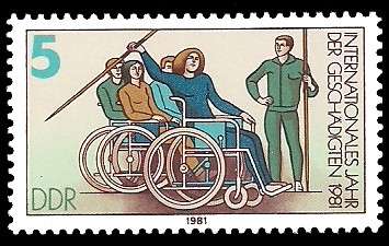5 Pf Briefmarke: Internationales Jahr der Geschädigten 5 Pf Briefmarke: Internationales Jahr der Geschädigten