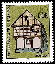 10 Pf Briefmarke: Fachwerkbauten in der DDR, Zaulsdorf