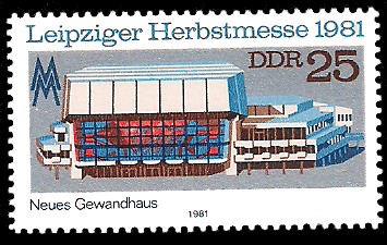 25 Pf Briefmarke: Leipziger Herbstmesse 1981, Neues Gewandhaus