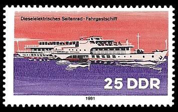 25 Pf Briefmarke: Binnenschiffe, Fahrgastschiff