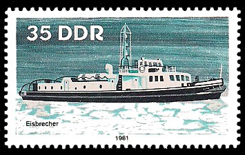 35 Pf Briefmarke: Binnenschiffe, Eisbrecher 35 Pf Briefmarke: Binnenschiffe, Eisbrecher