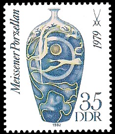 35 Pf Briefmarke: Meissener Porzellan, Vase