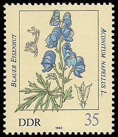 35 Pf Briefmarke: Giftpflanzen, Blauer Eisenhut 35 Pf Briefmarke: Giftpflanzen, Blauer Eisenhut