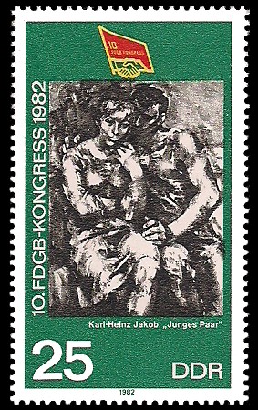 25 Pf Briefmarke: 10. FDGB - Kongress