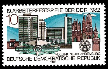 10 Pf Briefmarke: 19. Arbeiterfestspiele der DDR, Bauten