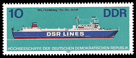 10 Pf Briefmarke: Hochseeschiffe, MS Fichtelberg