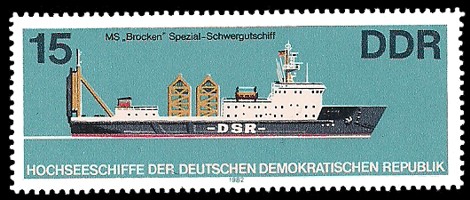 15 Pf Briefmarke: Hochseeschiffe, MS Brocken 15 Pf Briefmarke: Hochseeschiffe, MS Brocken
