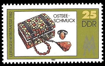 25 Pf Briefmarke: Leipziger Herbstmesse 1982, Ostseeschmuck 25 Pf Briefmarke: Leipziger Herbstmesse 1982, Ostseeschmuck
