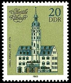 20 Pf Briefmarke: Historische Rathäuser, Gera