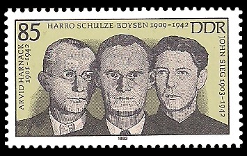 85 Pf Briefmarke: Schulze-Boysen-Harnack Widerstandsorganisation 85 Pf Briefmarke: Schulze-Boysen-Harnack Widerstandsorganisation
