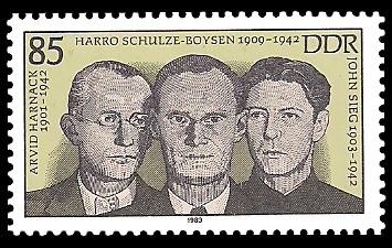 85 Pf Briefmarke: Schulze-Boysen-Harnack Widerstandsorganisation