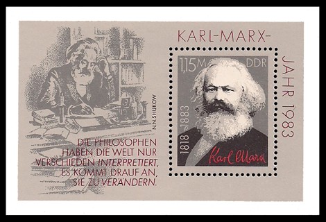 Briefmarke: Block - Karl-Marx-Jahr 1983 Briefmarke: Block - Karl-Marx-Jahr 1983