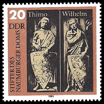 20 Pf Briefmarke: Stifter des Naumburger Doms, Thimo und Wilhelm