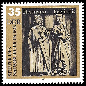 35 Pf Briefmarke: Stifter des Naumburger Doms, Hermann und Reglindis