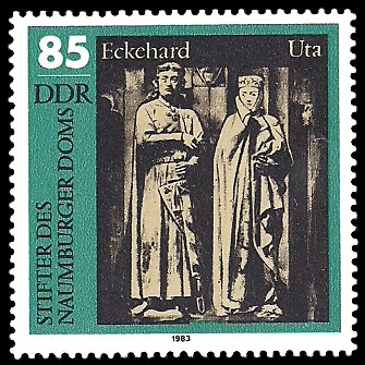 85 Pf Briefmarke: Stifter des Naumburger Doms, Eckehard und Uta