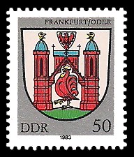 50 Pf Briefmarke: Stadtwappen von Frankfurt/Oder 50 Pf Briefmarke: Stadtwappen von Frankfurt/Oder