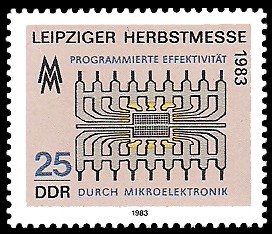 25 Pf Briefmarke: Leipziger Herbstmesse 1983, Schaltkreis