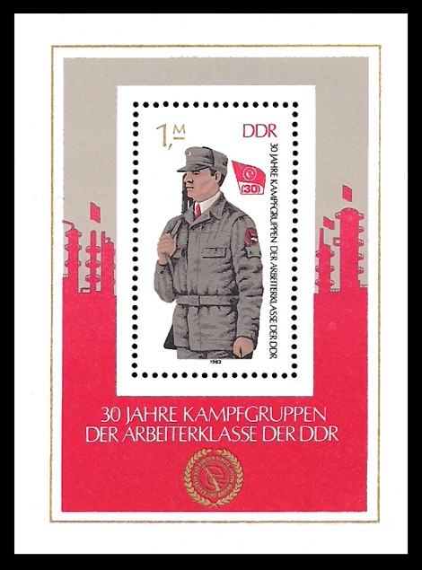 Briefmarke: Block - 30 Jahre Kampfgruppen