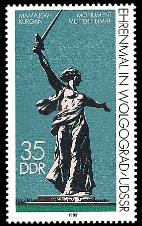 35 Pf Briefmarke: Mahn- und Gedenkstätte Wolgograd