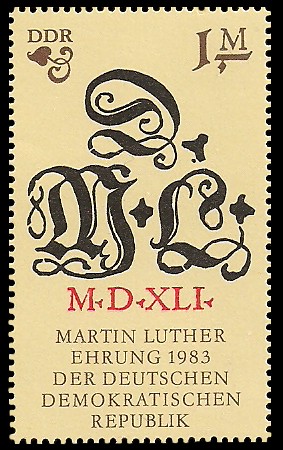 1 M Briefmarke: Martin-Luther-Ehrung 1983