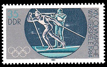 35 Pf Briefmarke: XIV. Olympische Winterspiele 1984, Biathlon