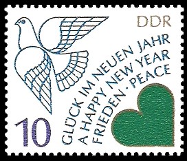 Neujahrsausgabe Deutsch Englisch Briefmarke Ddr