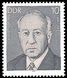 10 Pf Briefmarke: Verdienstvolle Persönlichkeiten der Arbeiterbewegung, Albert Norden 10 Pf Briefmarke: Verdienstvolle Persönlichkeiten der Arbeiterbewegung, Albert Norden