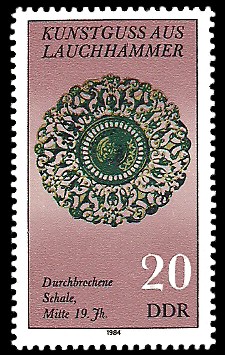 20 Pf Briefmarke: Kunstguss aus Lauchhammer, Durchbrochene Schale