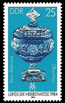 25 Pf Briefmarke: Leipziger Herbstmesse 1984, Bleikristall 25 Pf Briefmarke: Leipziger Herbstmesse 1984, Bleikristall