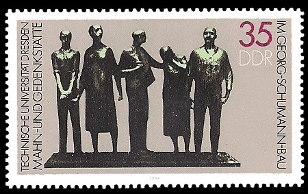 35 Pf Briefmarke: Mahn- und Gedenkstätte im Georg-Schumann-Bau