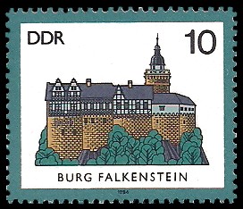 10 Pf Briefmarke: Burgen der DDR, Burg Falkenstein