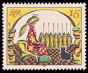 15 Pf Briefmarke: Märchen - von der toten Zarentochter und den 7 Recken 15 Pf Briefmarke: Märchen - von der toten Zarentochter und den 7 Recken